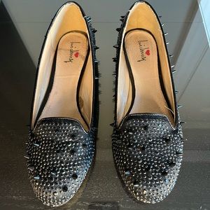 Luichiny rhinestone studded flats